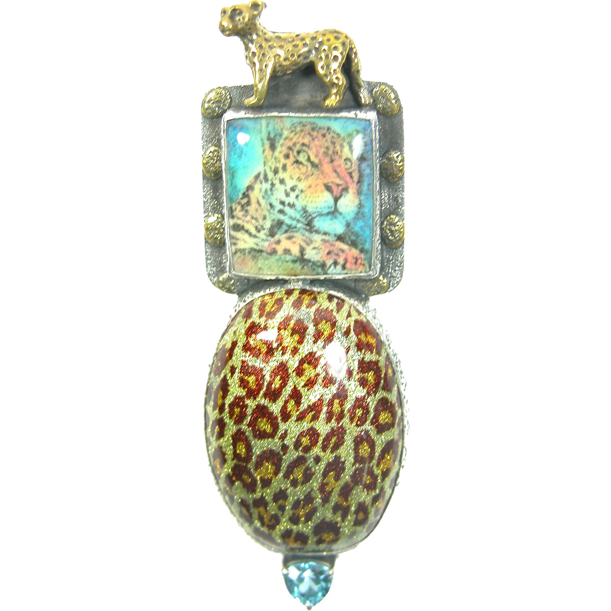 Leopard pin pendant