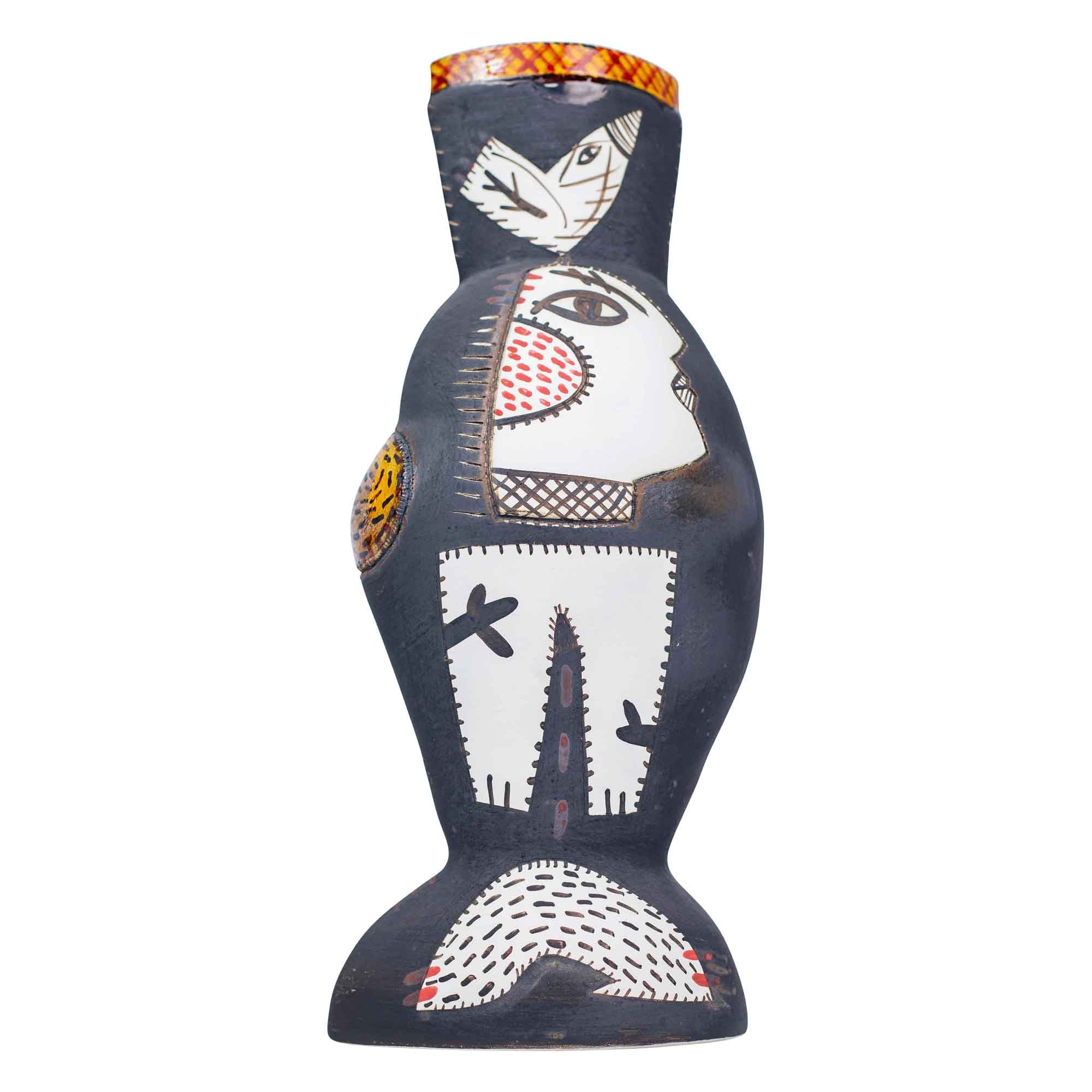 Abstract portrairt with cacti-vessel