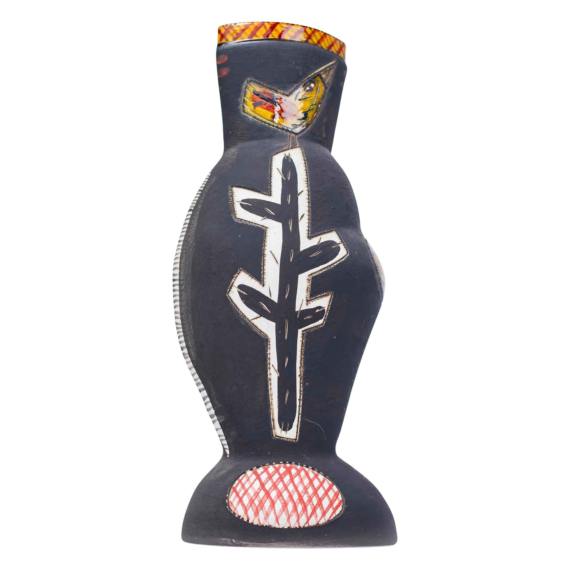 Abstract portrairt with cacti-vessel