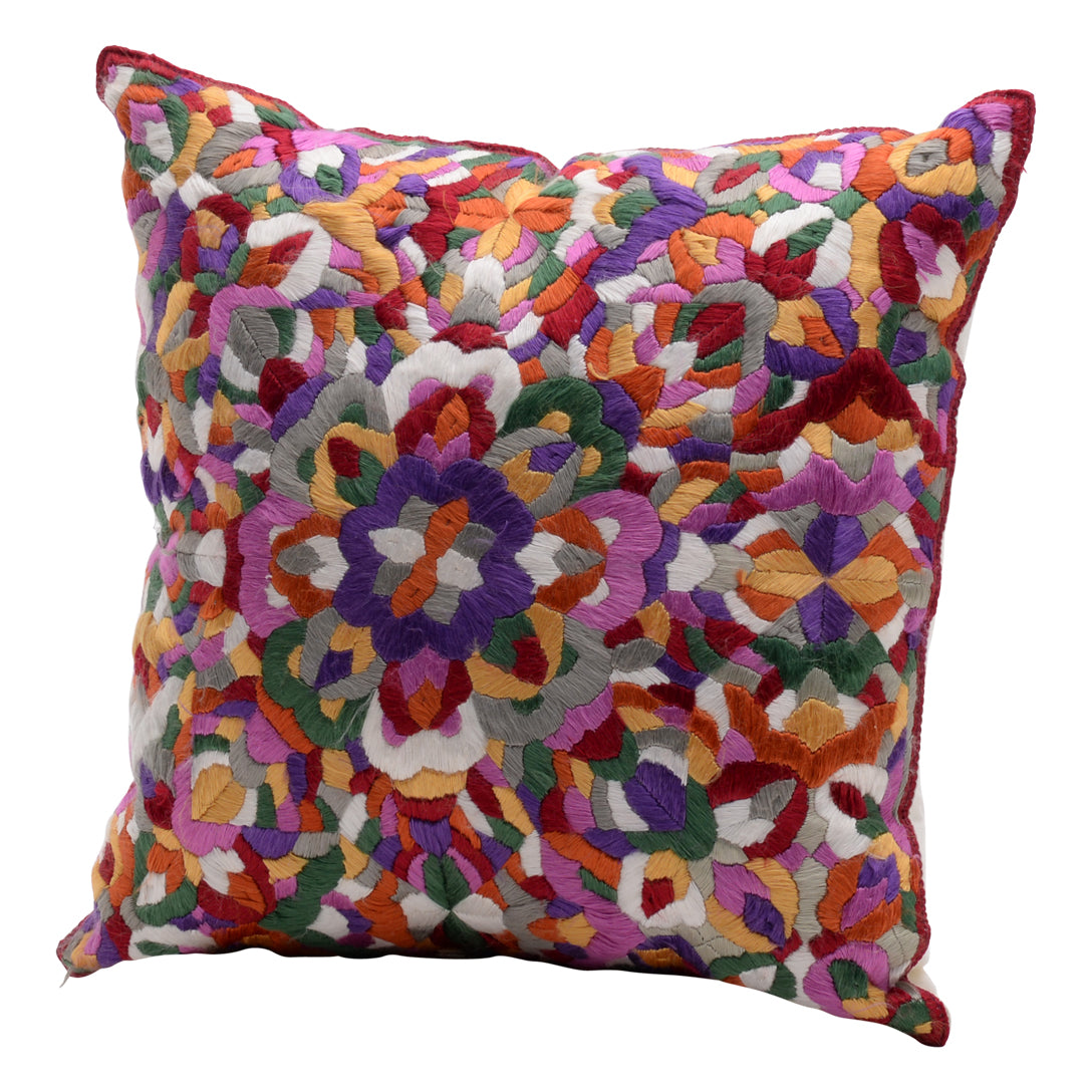 HANDMADE MORROCAN SILK CUSHION MULTI COLOR 16"X16" 