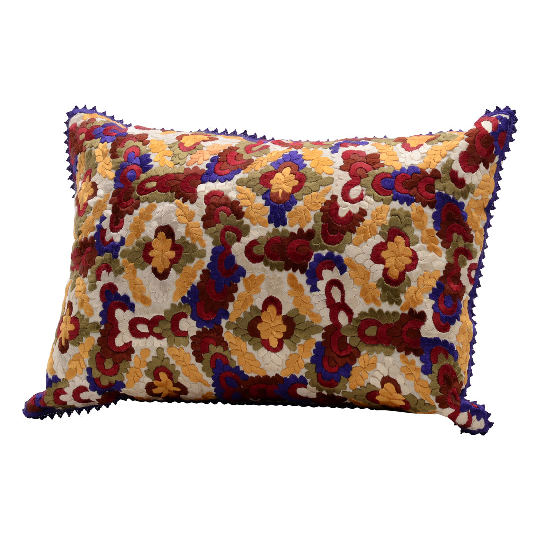 Moroccan silk cushion multicolor