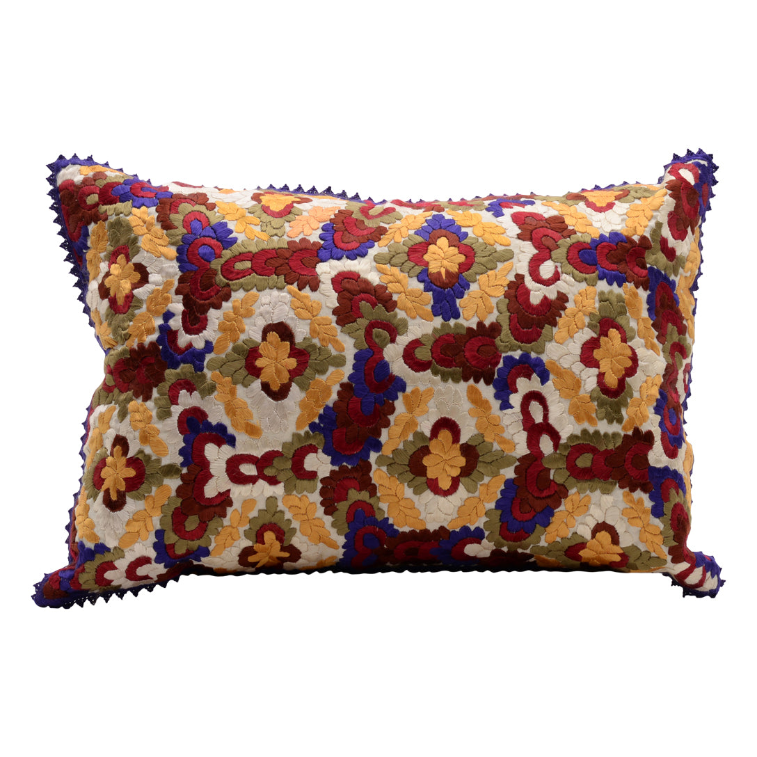 Moroccan silk cushion multicolor