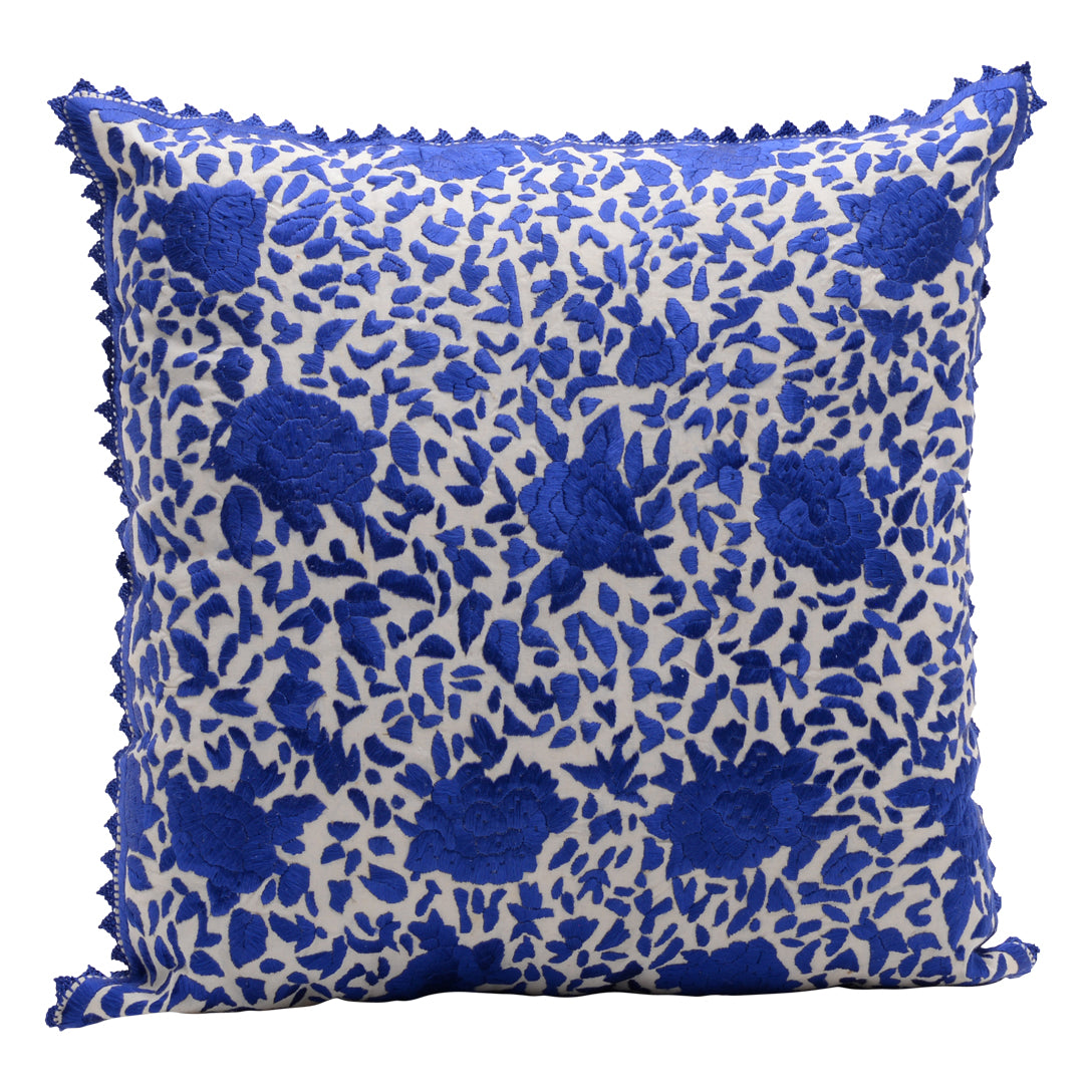 HANDMADE MORROCAN SILK CUSHION BLUE  19"X19"