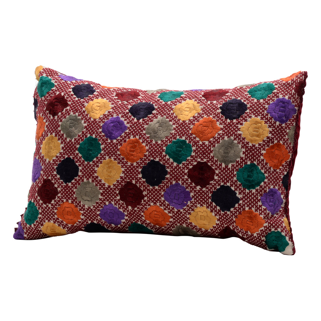 HANDMADE MORROCAN SILK CUSHION MULTI COLOR   15"X26"