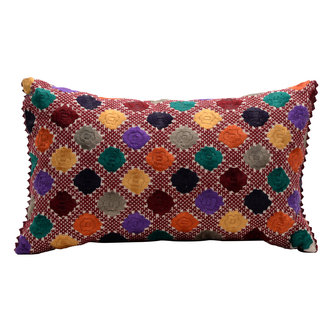 HANDMADE MORROCAN SILK CUSHION MULTI COLOR   15"X26"