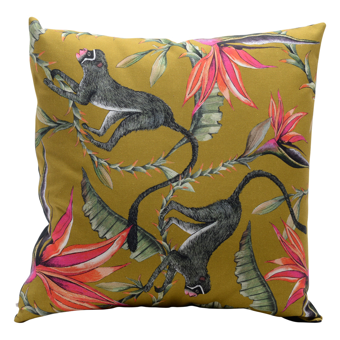 Monkey Paradise Swamp Cotton Pillow