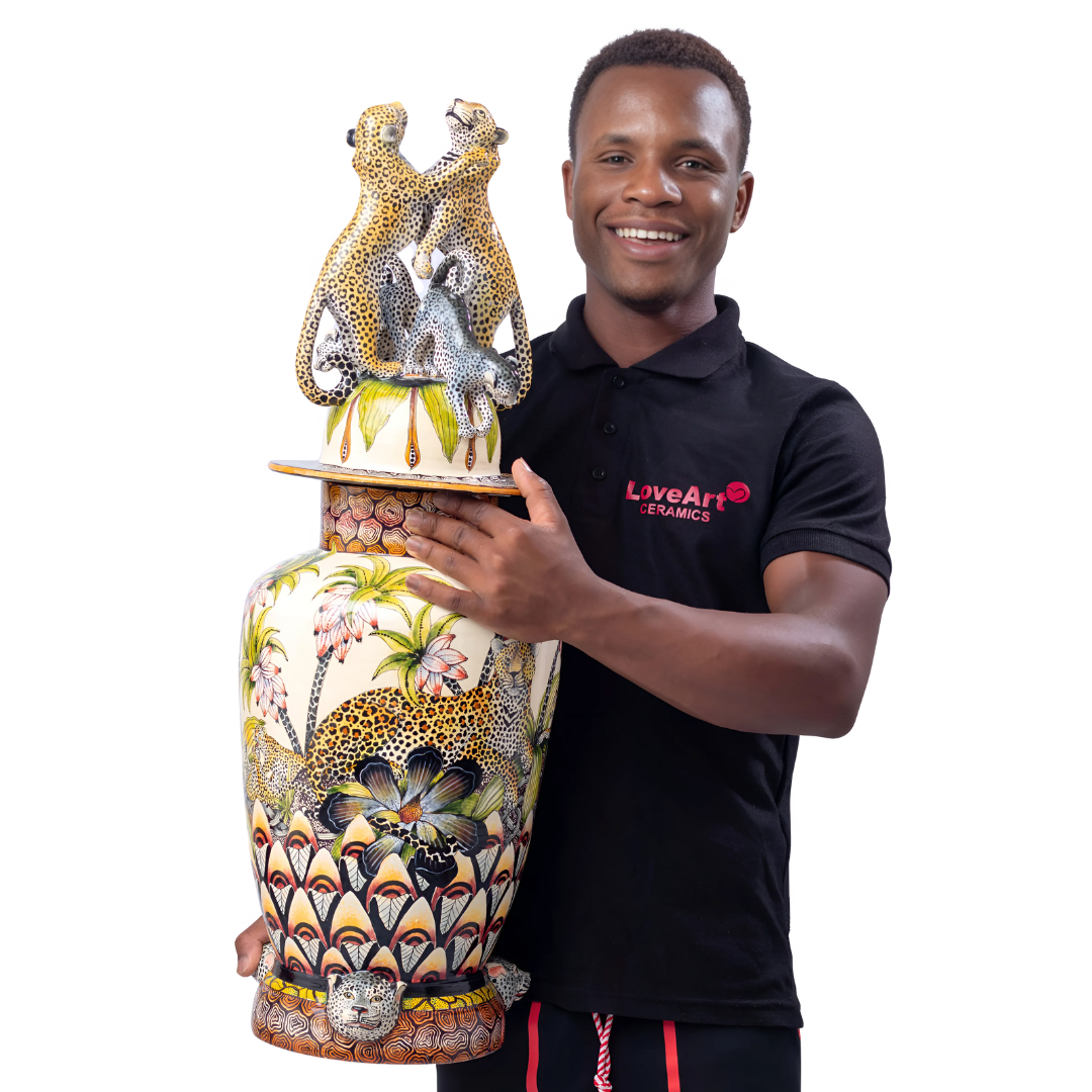 Leopard urn