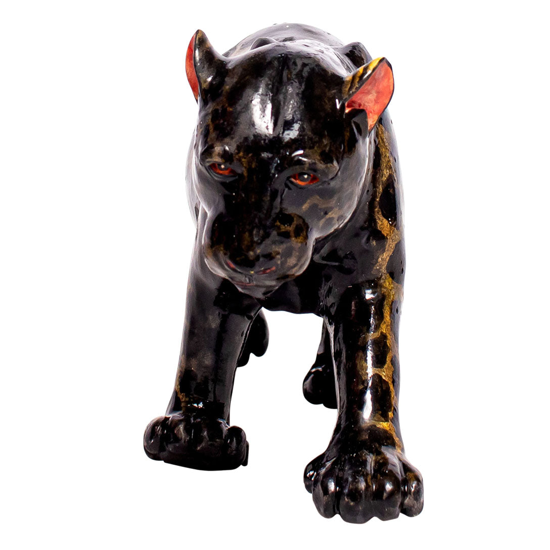 Black leopard sculpture