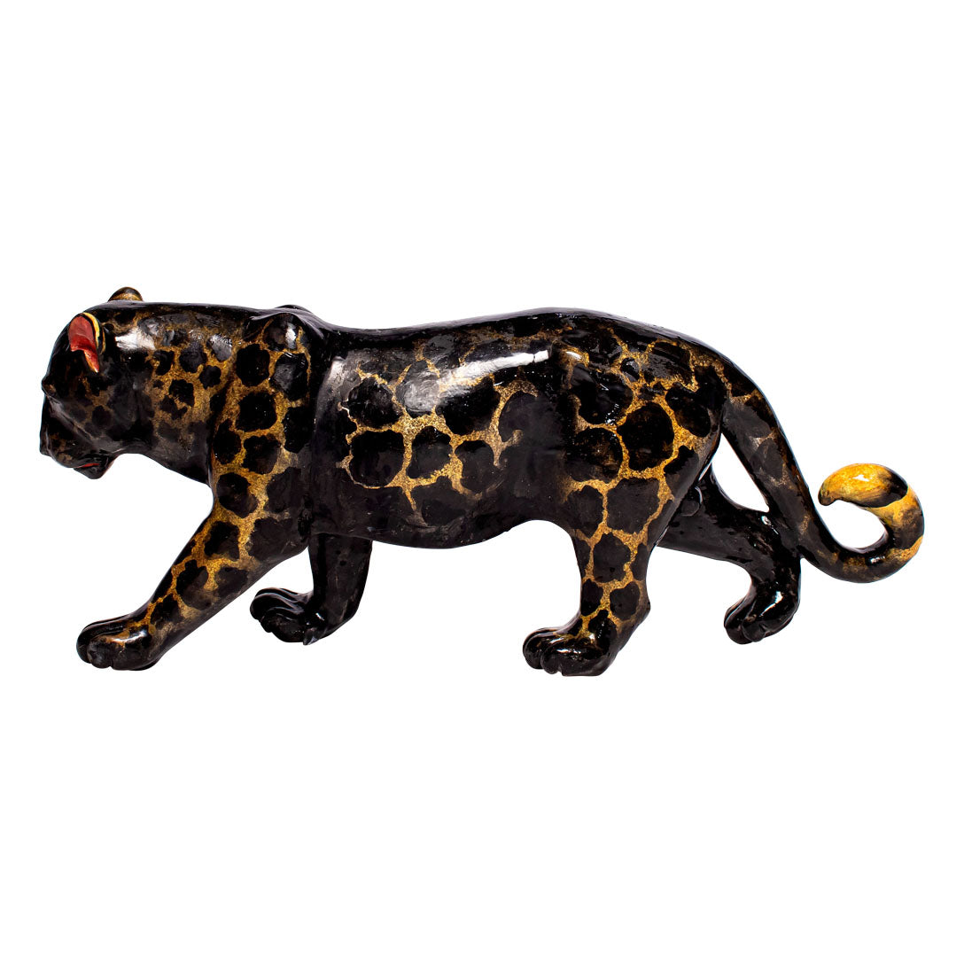 Black leopard sculpture