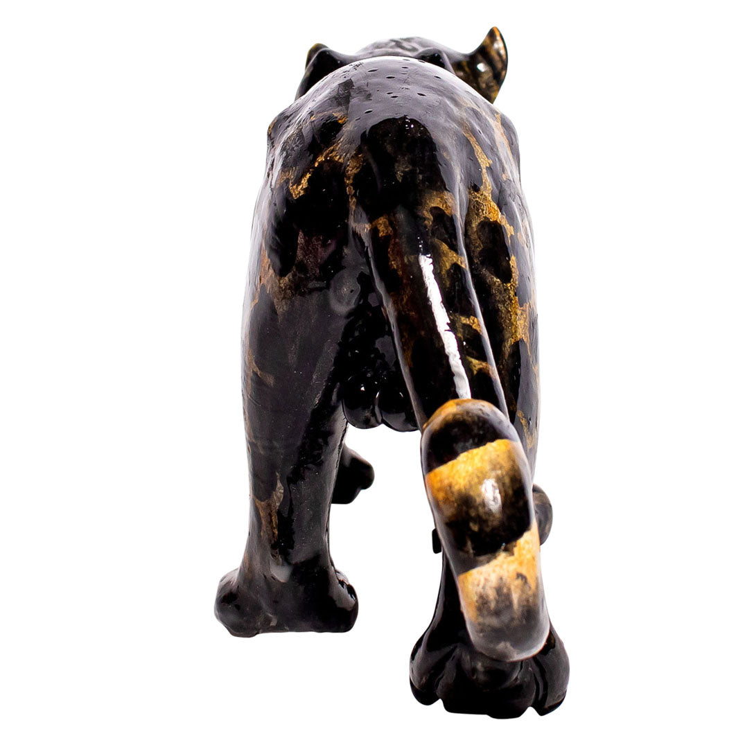 Black leopard sculpture