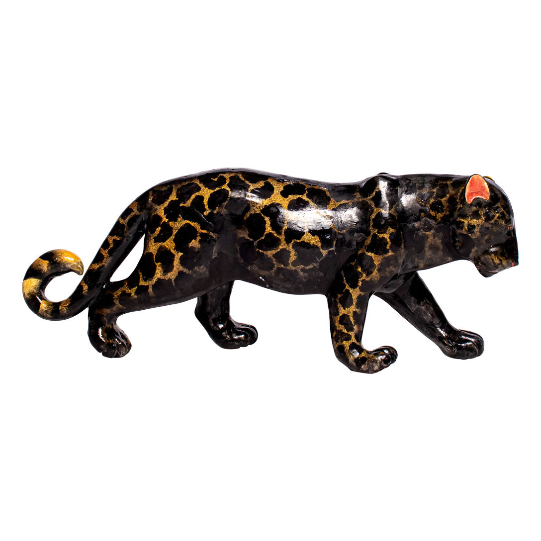 Black leopard sculpture