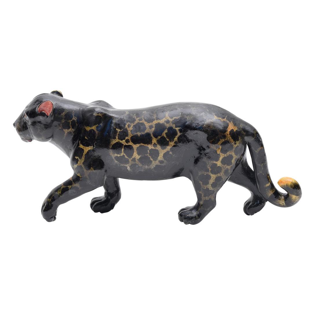 Black leopard sculpture