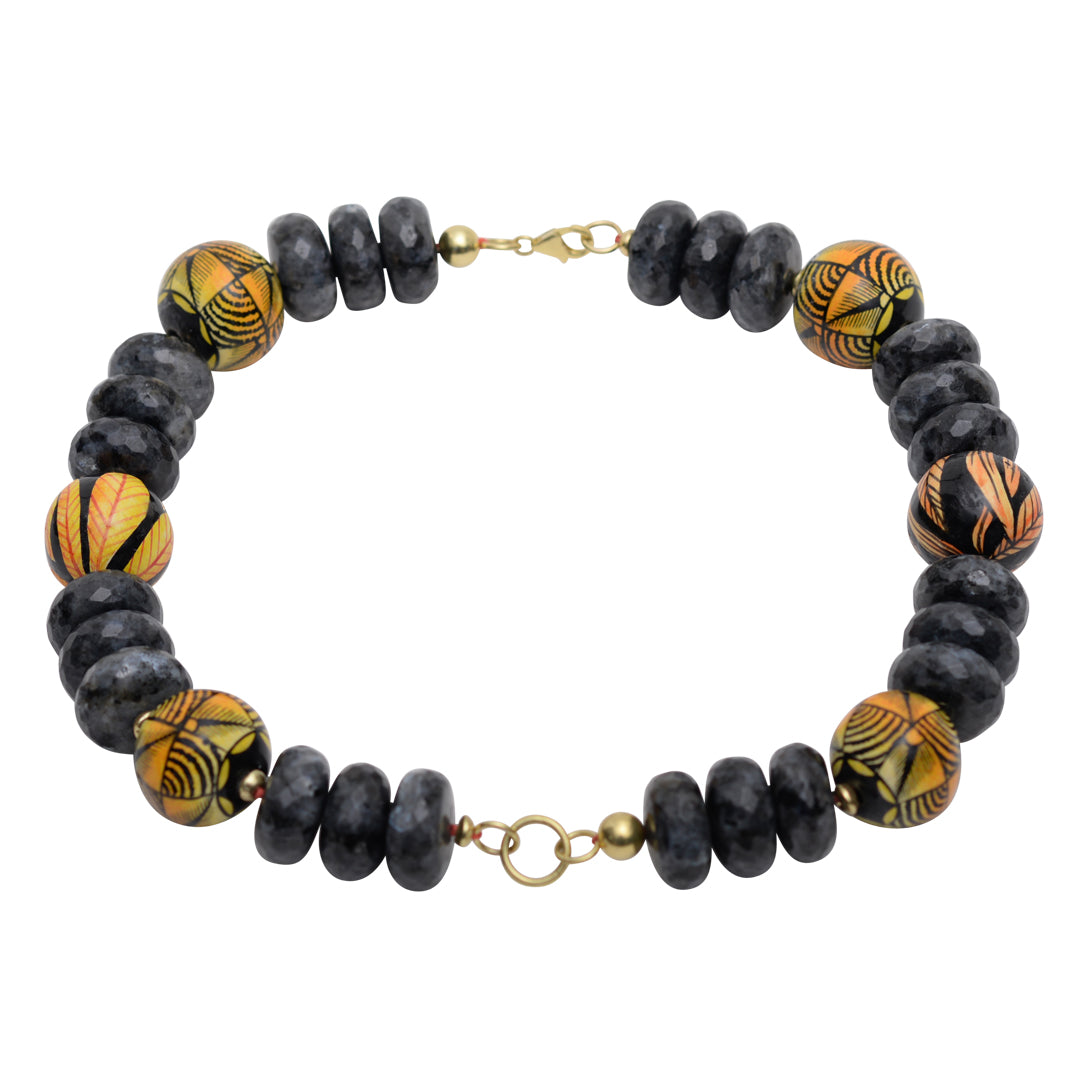 Black gate beads necklace