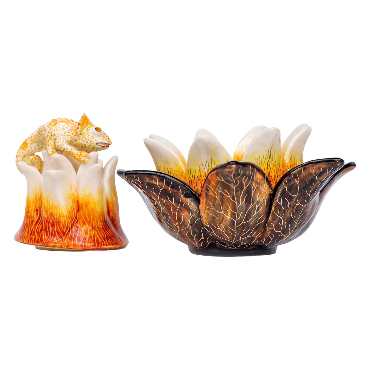 Chameleon & protea jewelry box