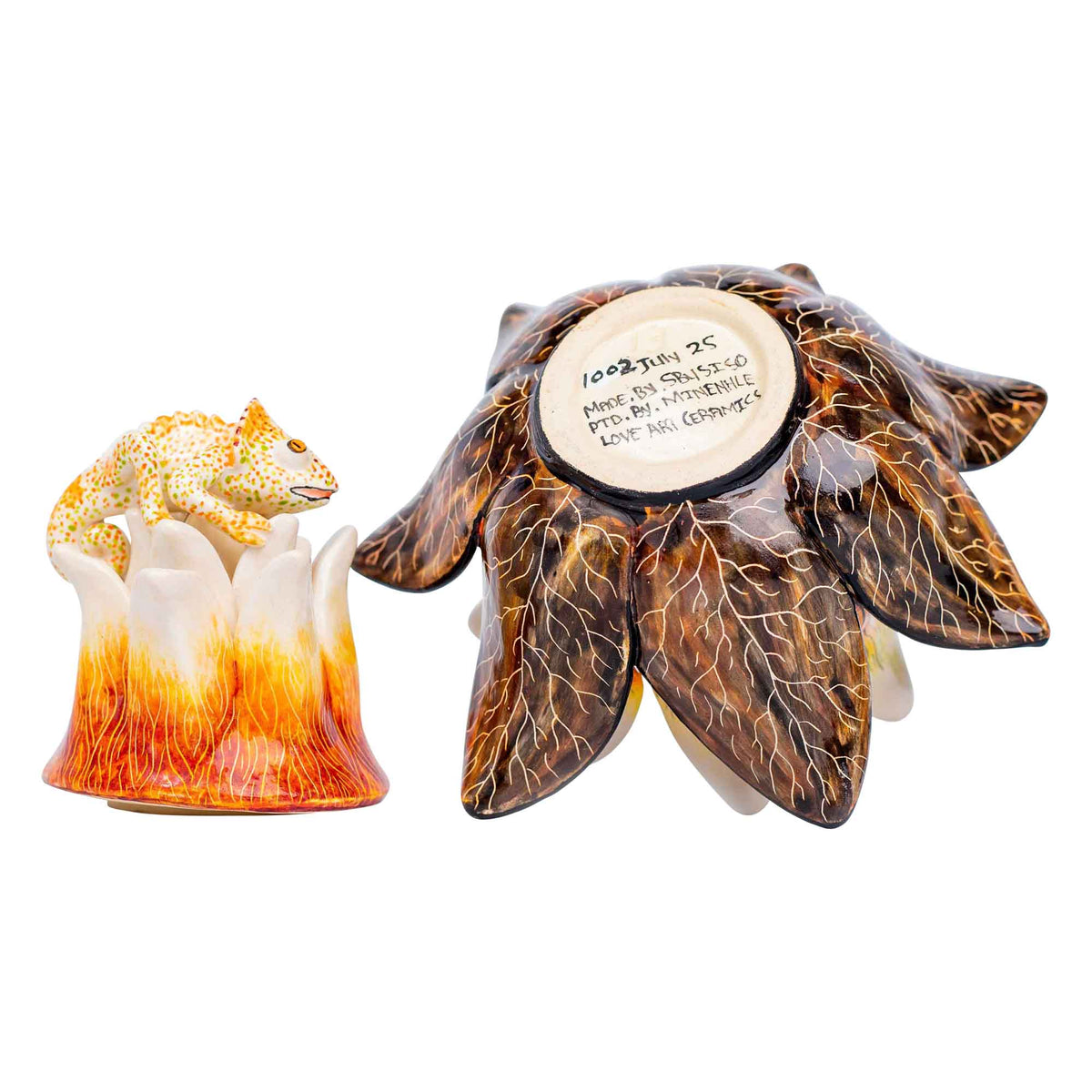 Chameleon & protea jewelry box