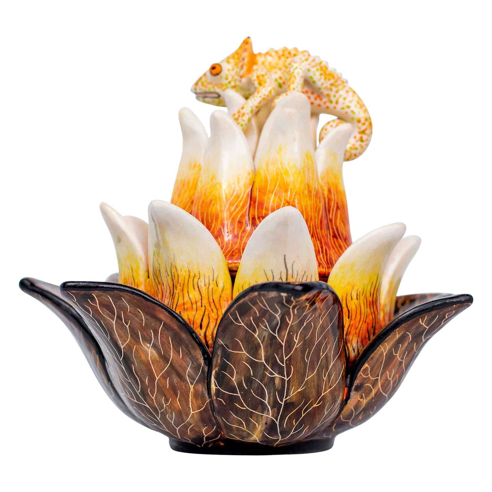 Chameleon & protea jewelry box