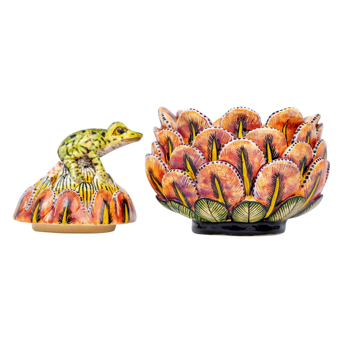 Frog & protea jewelry box