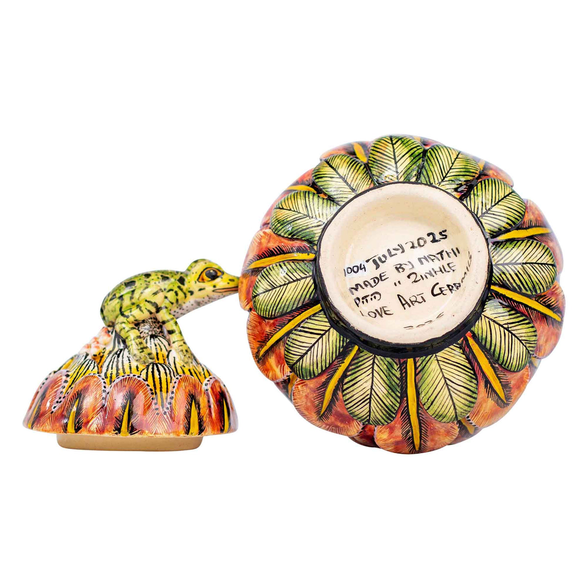 Frog & protea jewelry box