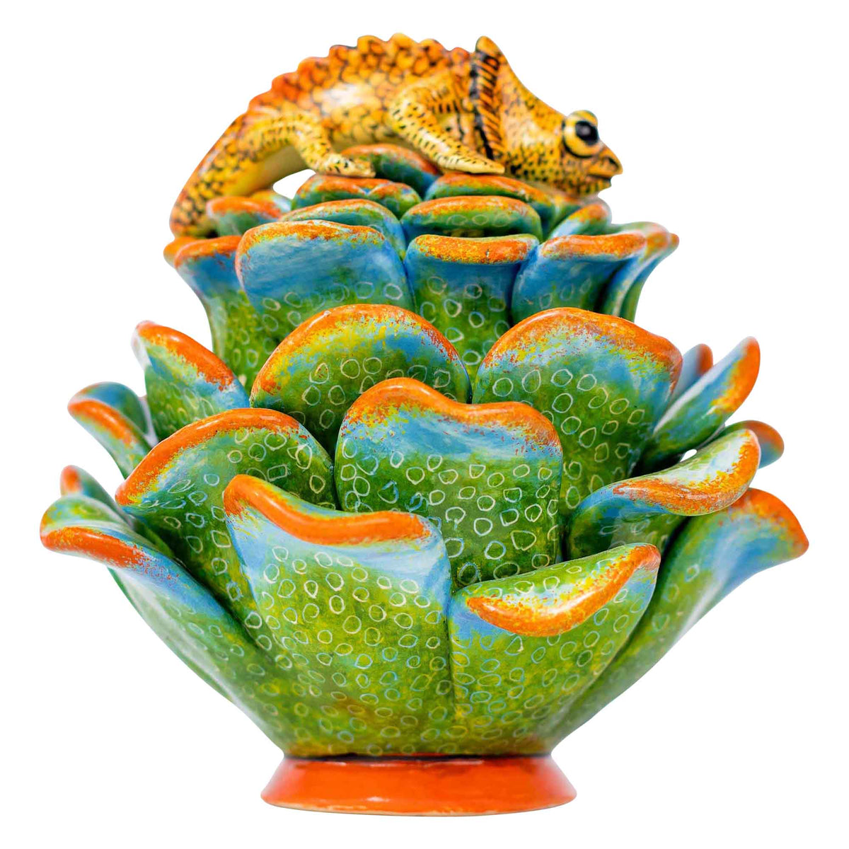 Chameleon & succulent jewelry box