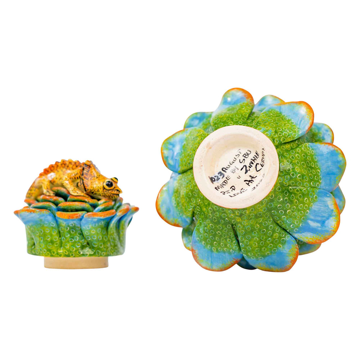Chameleon & succulent jewelry box