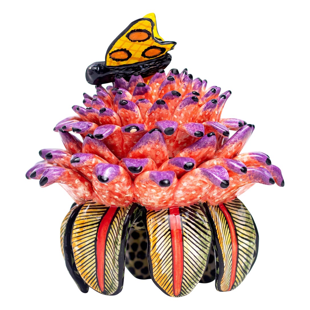 Butterfly on protea flower jewelry box