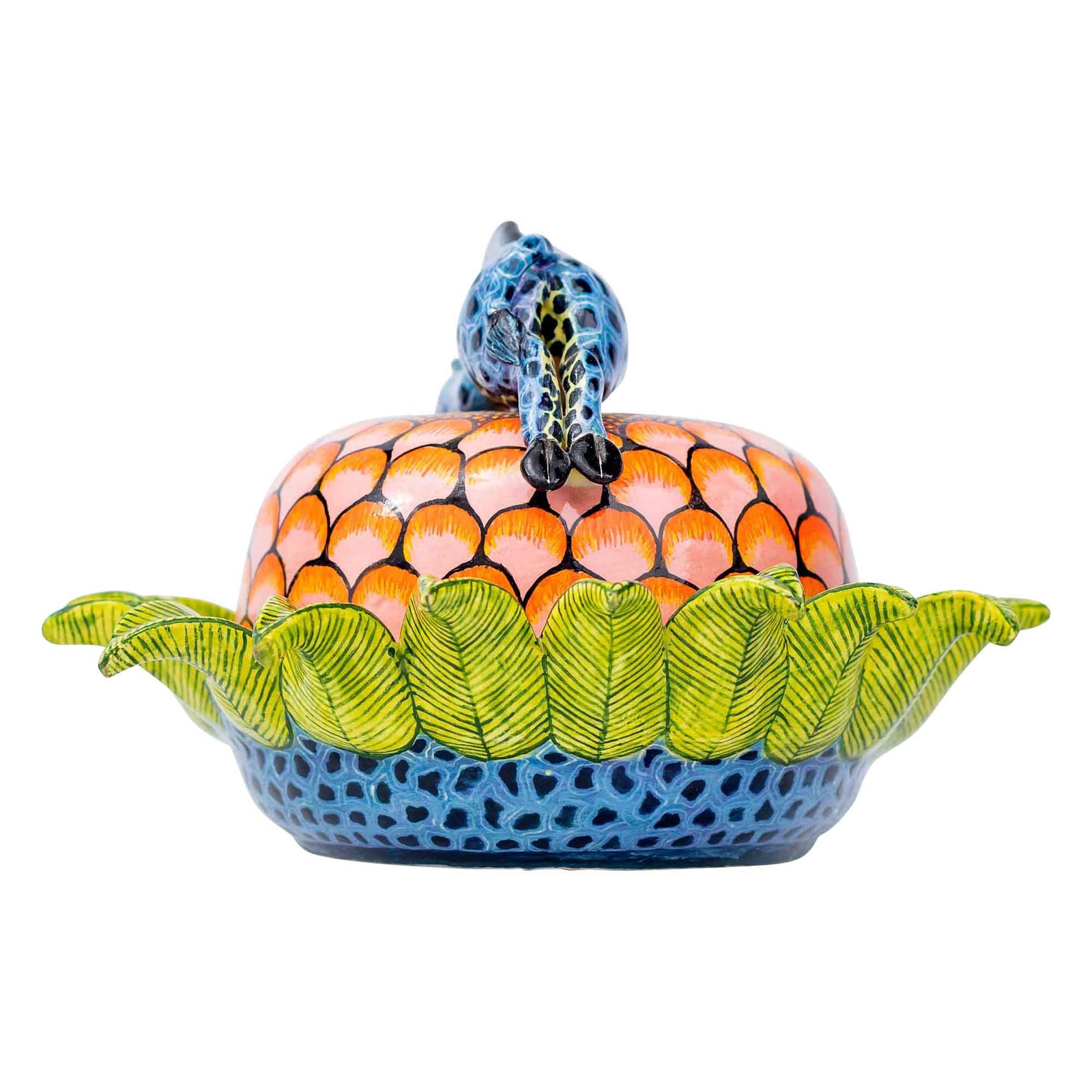 Giraffe & protea butter dish