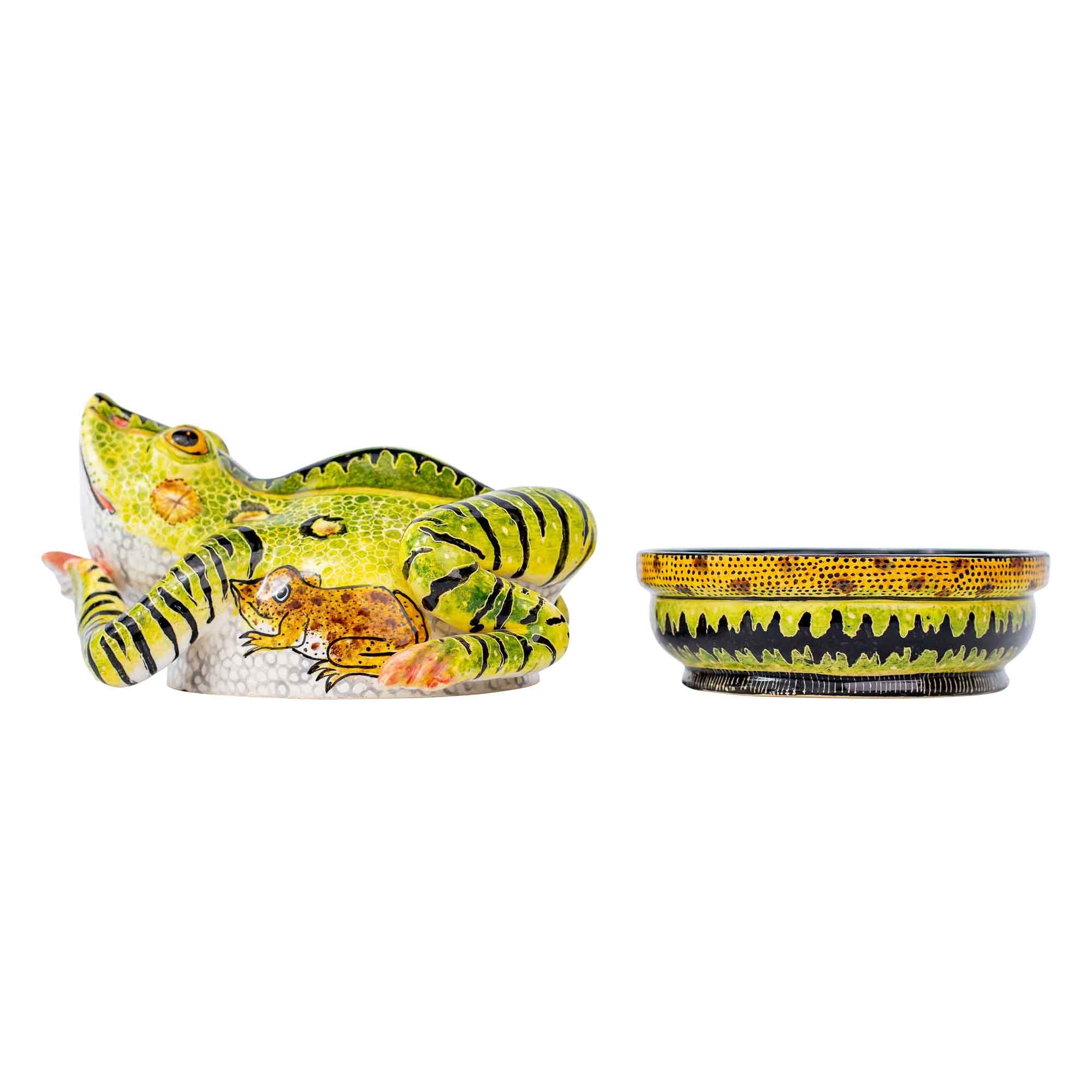 Frog butter dish