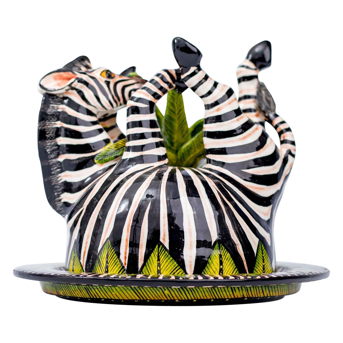 Zebra butter dish