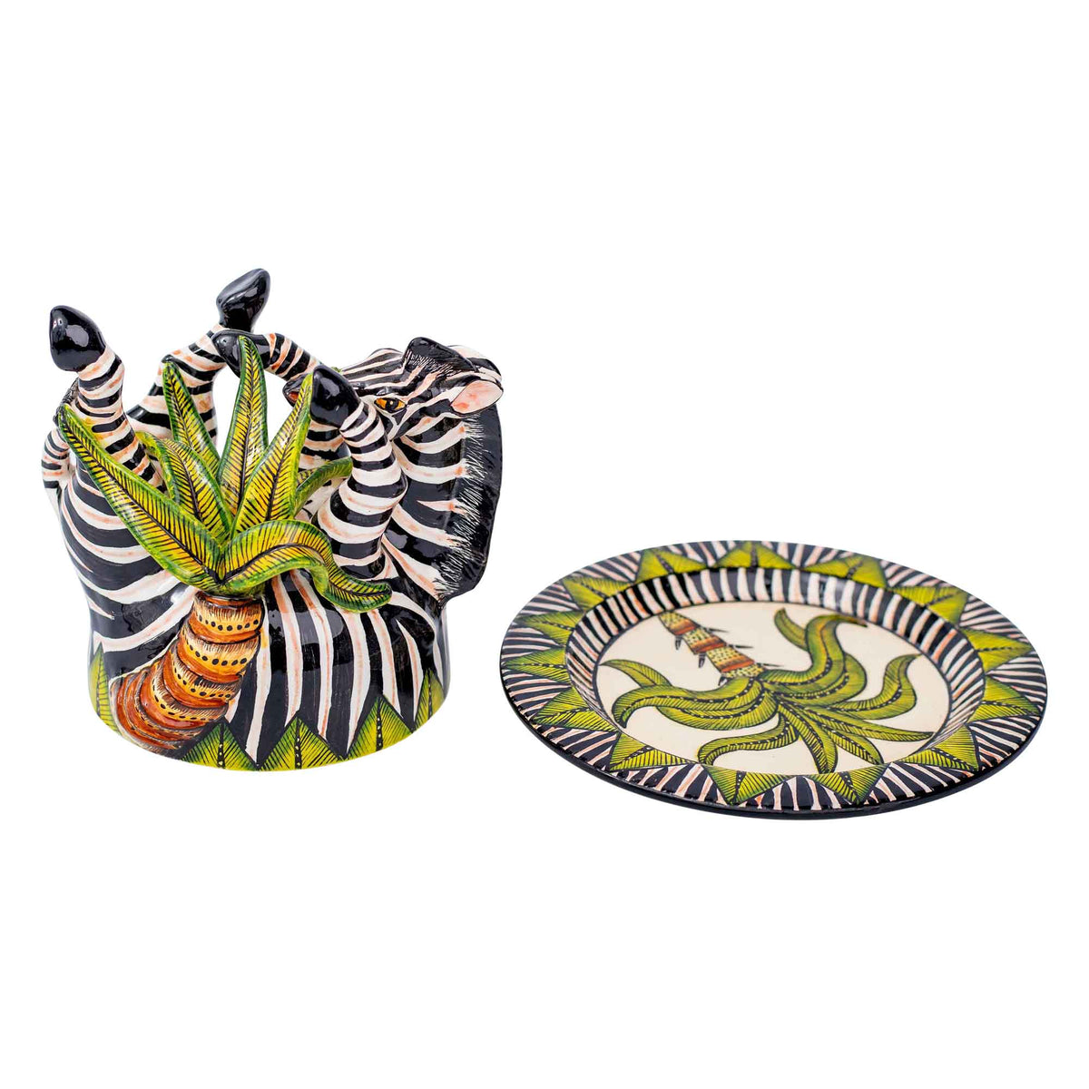 Zebra butter dish
