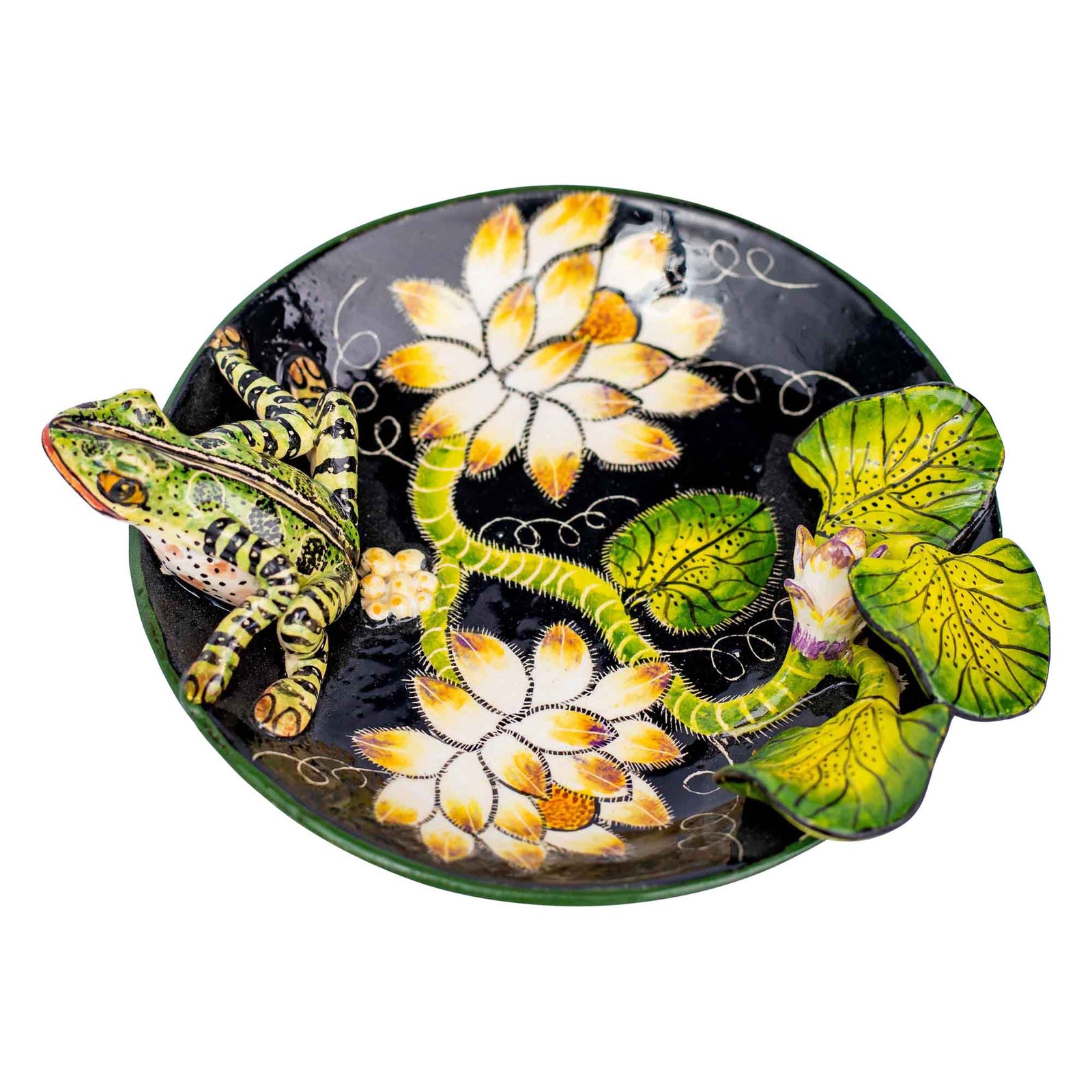 Frog & protea coin dish