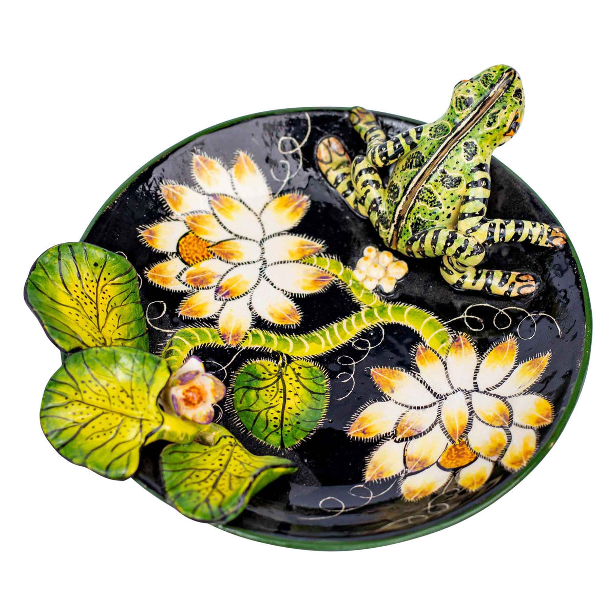 Frog & protea coin dish