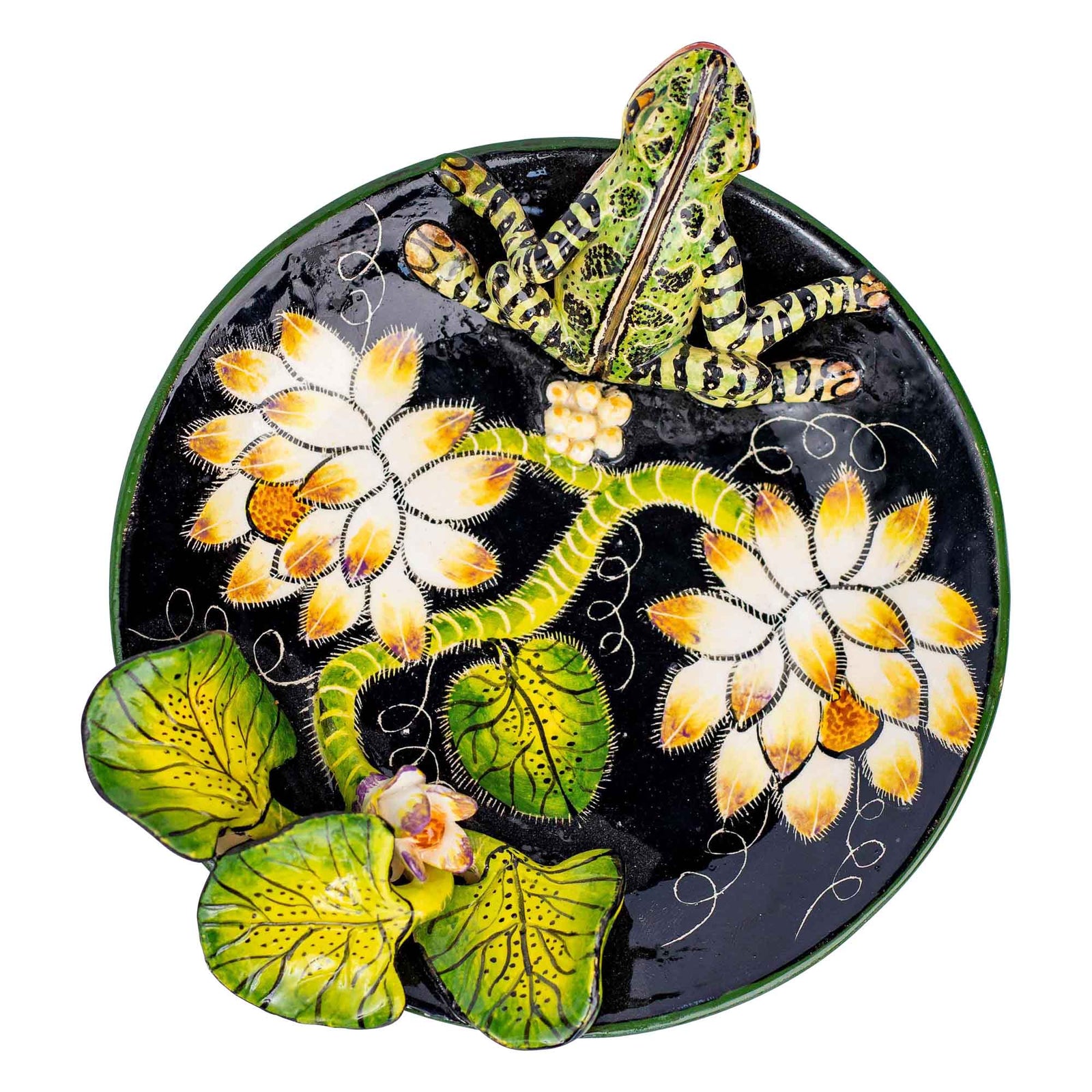 Frog & protea coin dish
