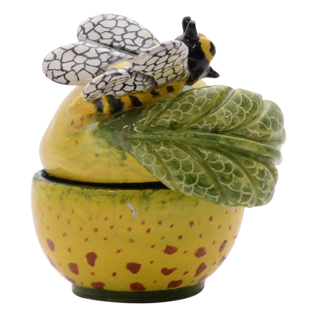 Bee on succulent flower jewelry box