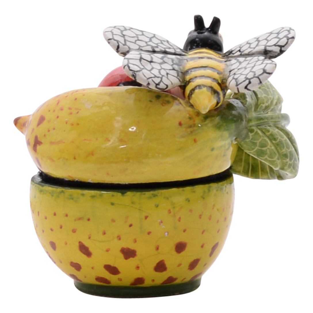 Bee on succulent flower jewelry box