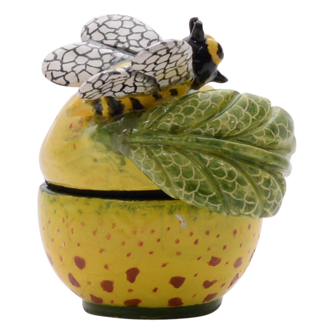 Bee on succulent flower jewelry box