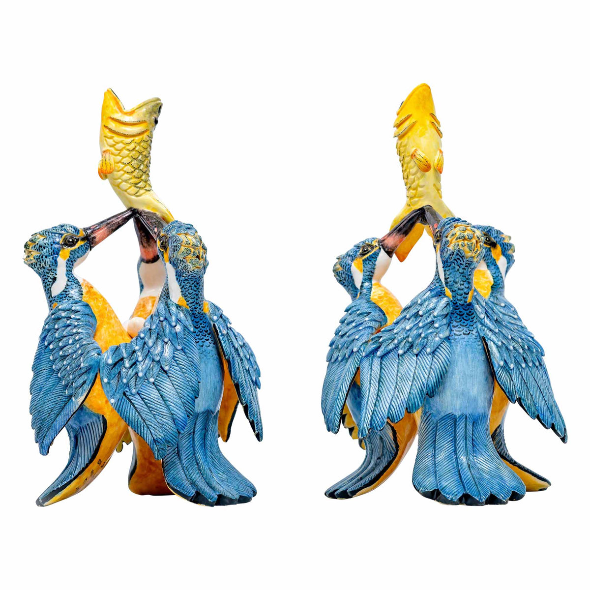 Pair Of Kingfisher Candlesticks