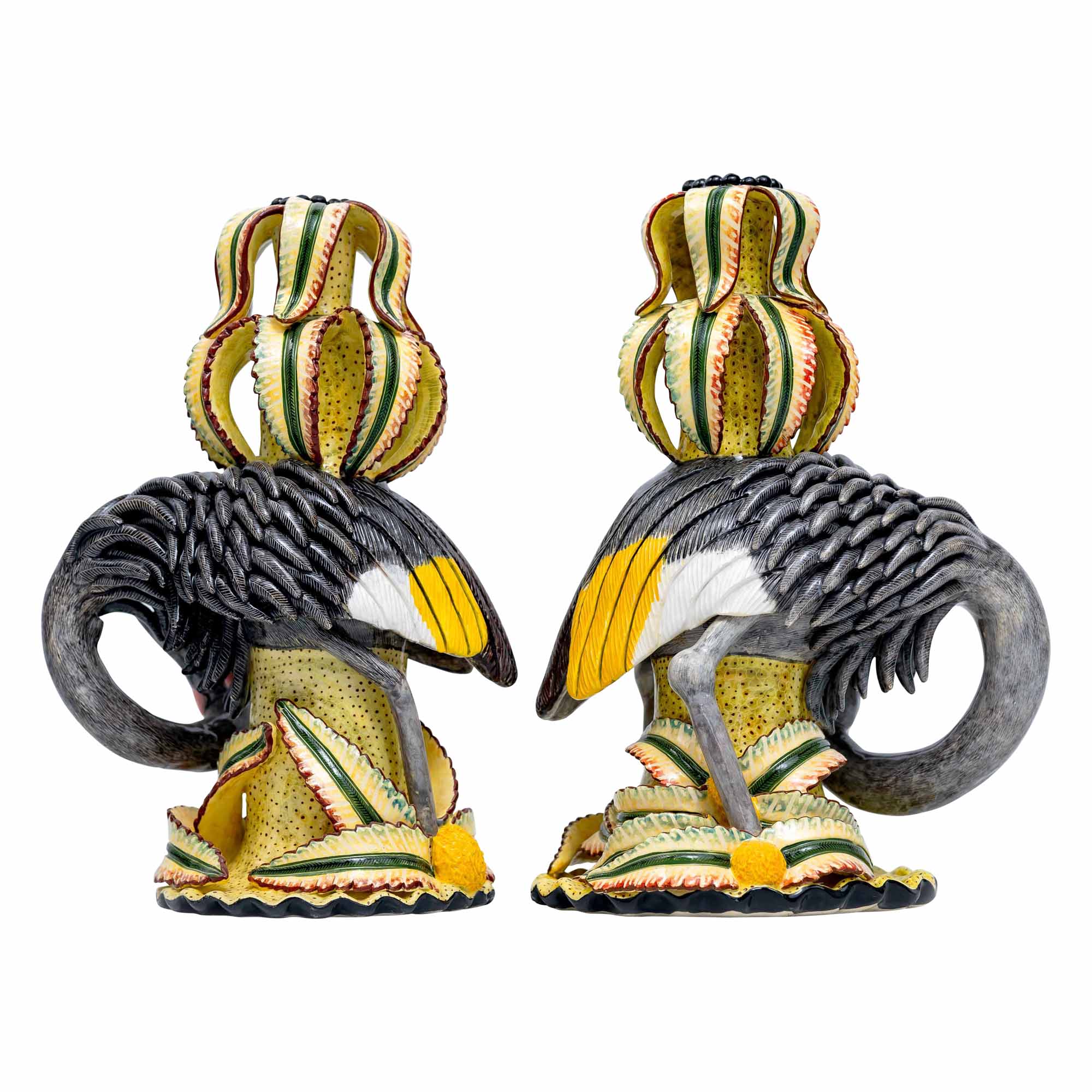 Pair Of Crane Bird Candlesticks