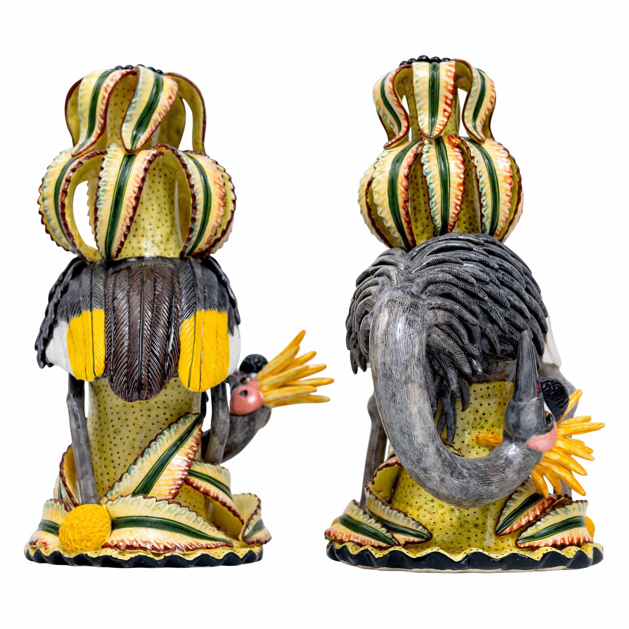 Pair Of Crane Bird Candlesticks