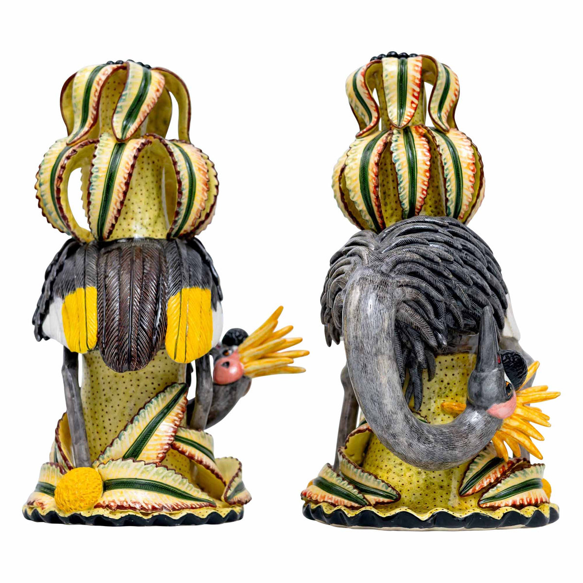 Pair Of Crane Bird Candlesticks