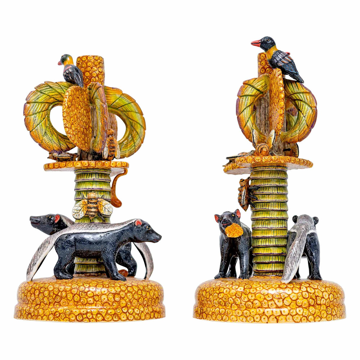 Paif of Honey Badger Candlesticks