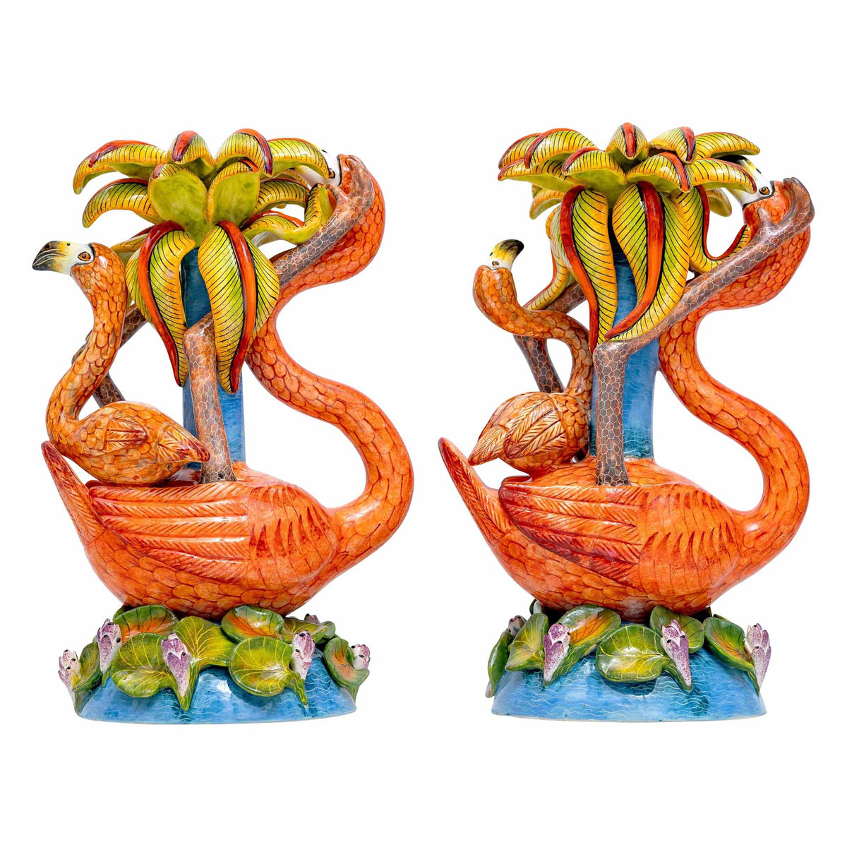 Pair Of Flamingo Candlesticks