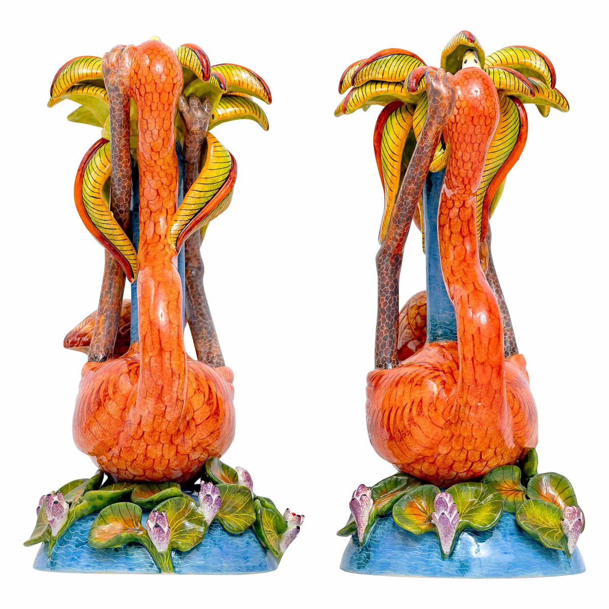Pair of flamingo candlesticks