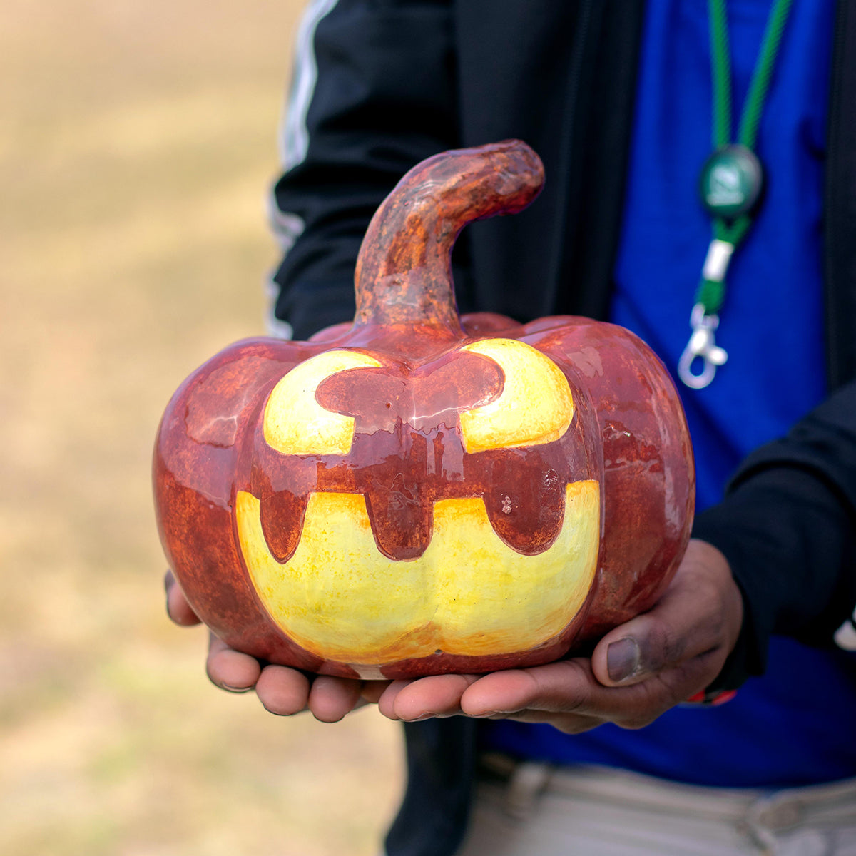 Halloween pumpkin sculpture