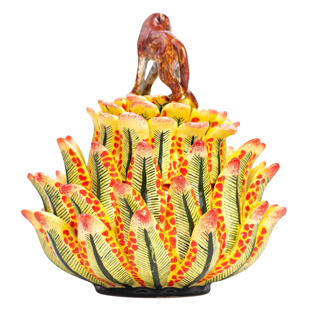 Monkey on protea flower jewelry box