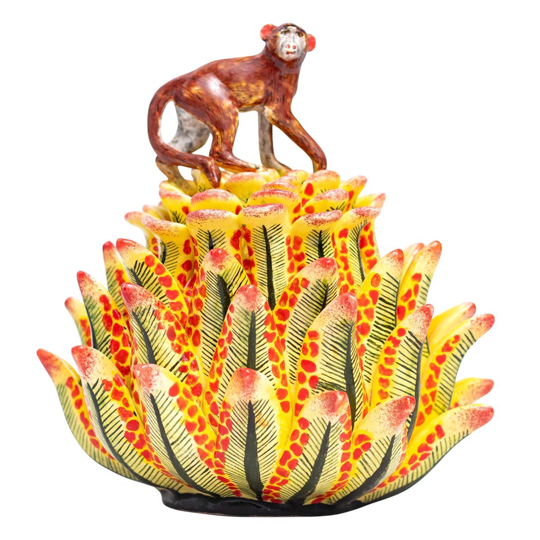 Monkey on protea flower jewelry box