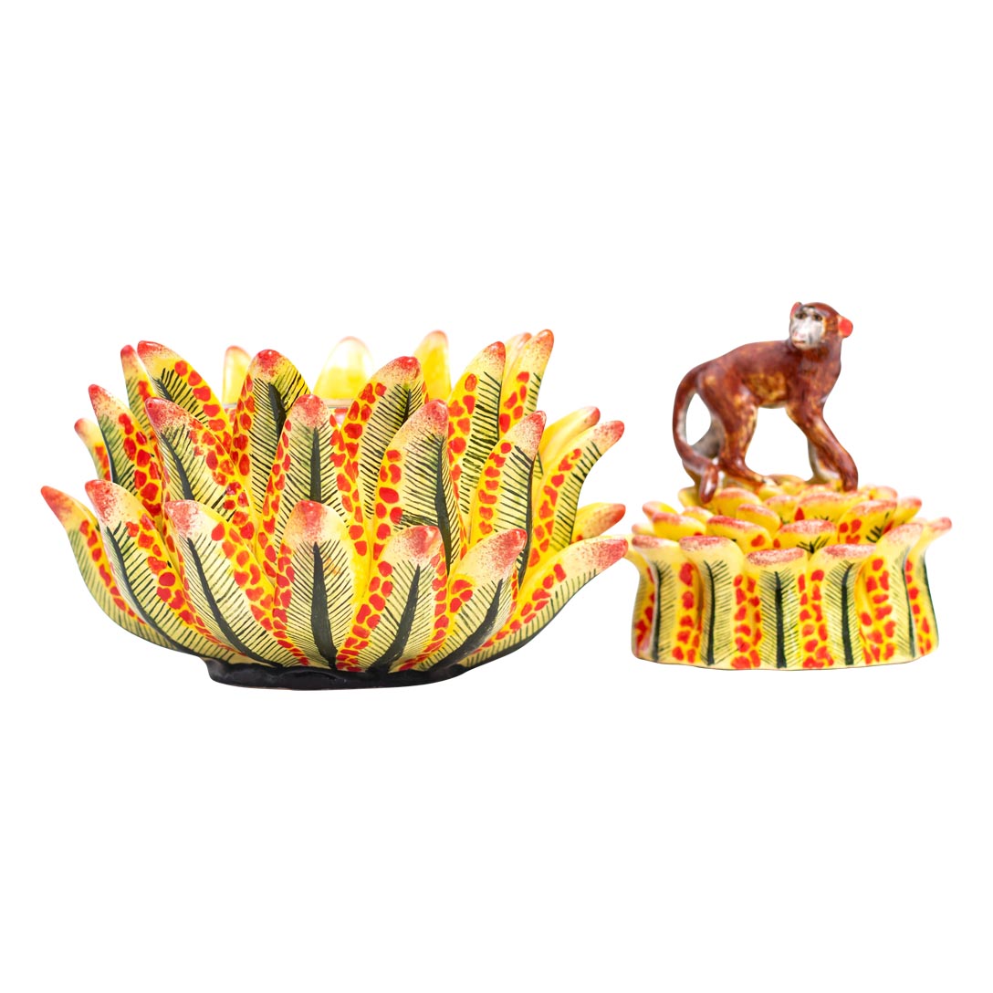 Monkey on protea flower jewelry box