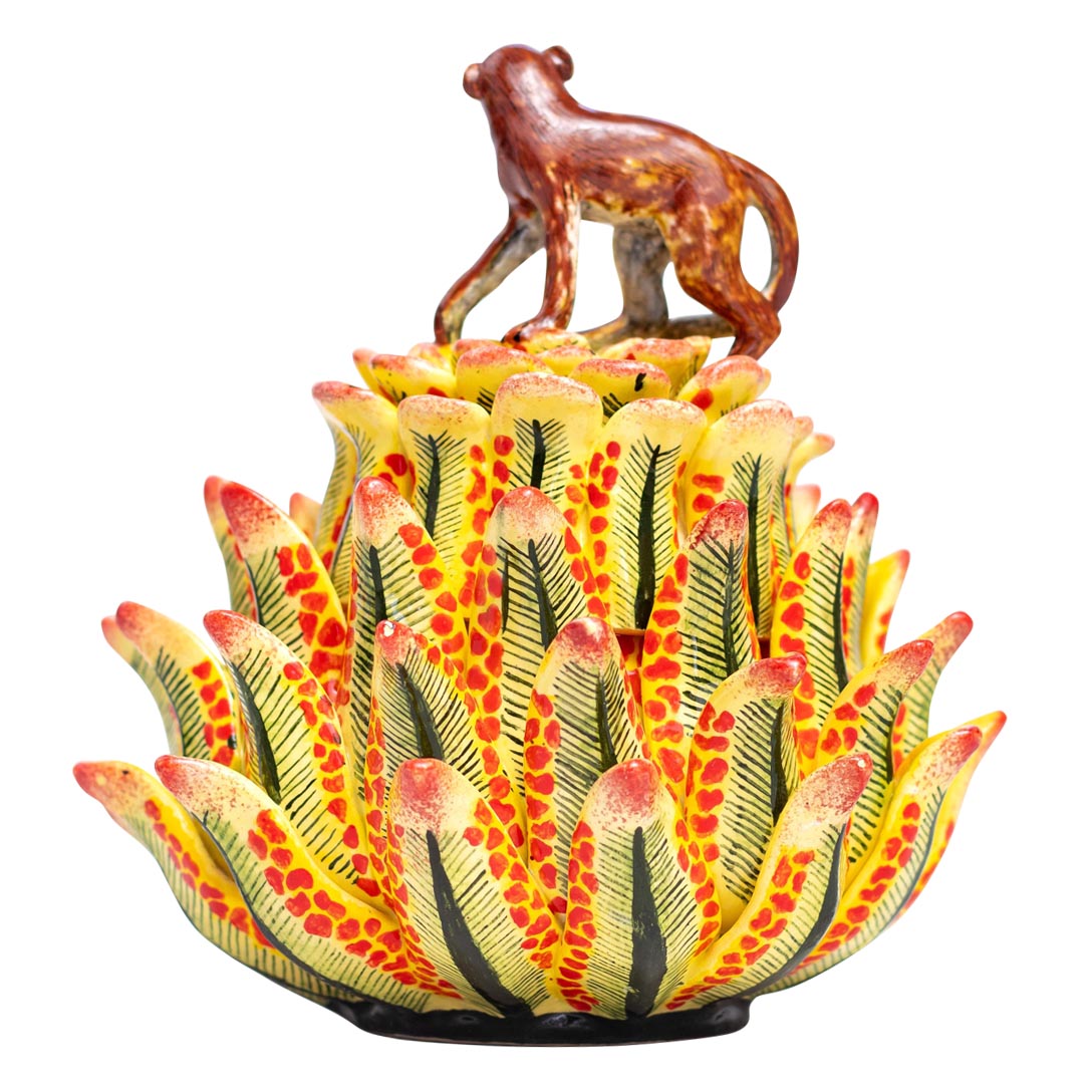 Monkey on protea flower jewelry box