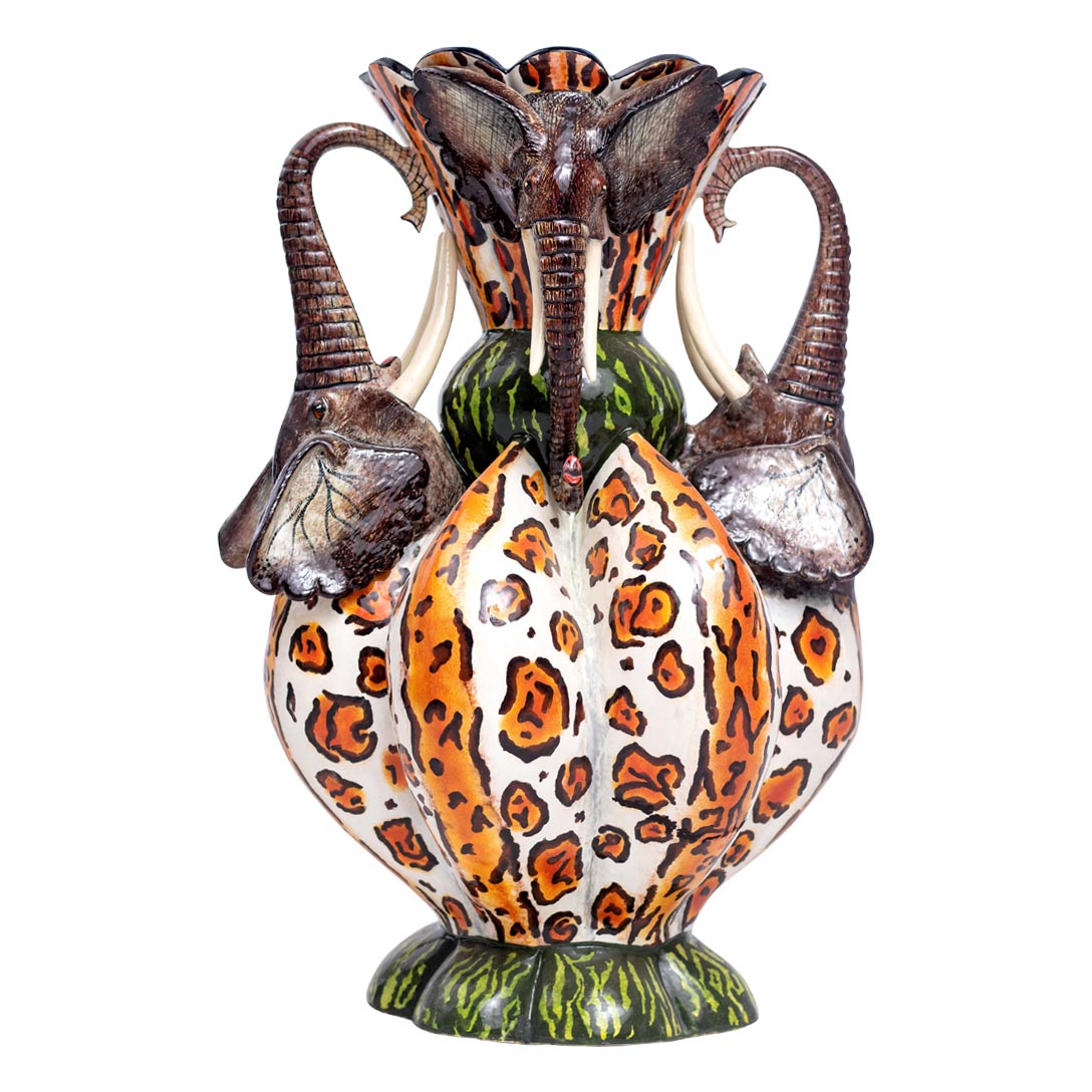 Pumpkin elephants vase