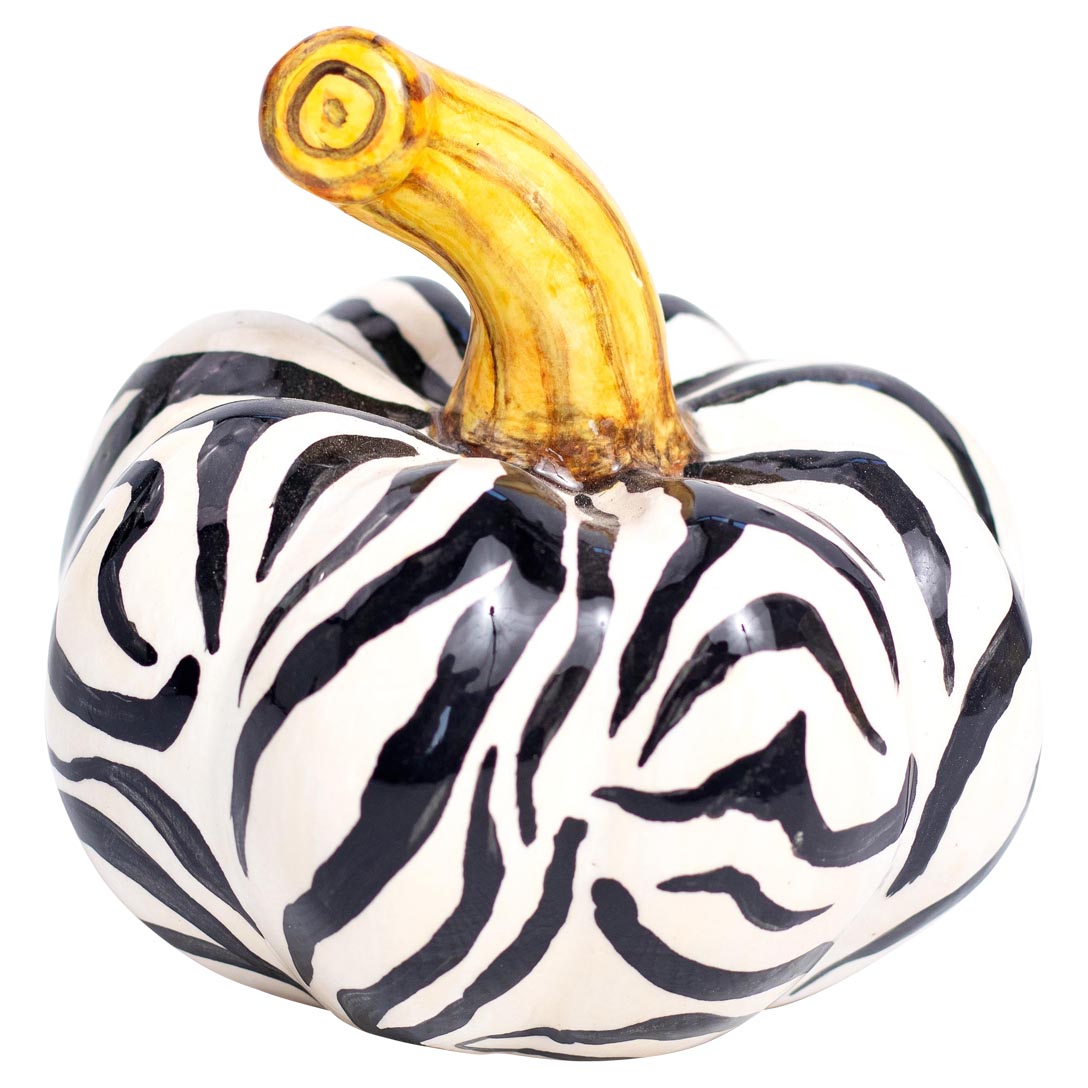 Safari zebra pumpkin sculpture