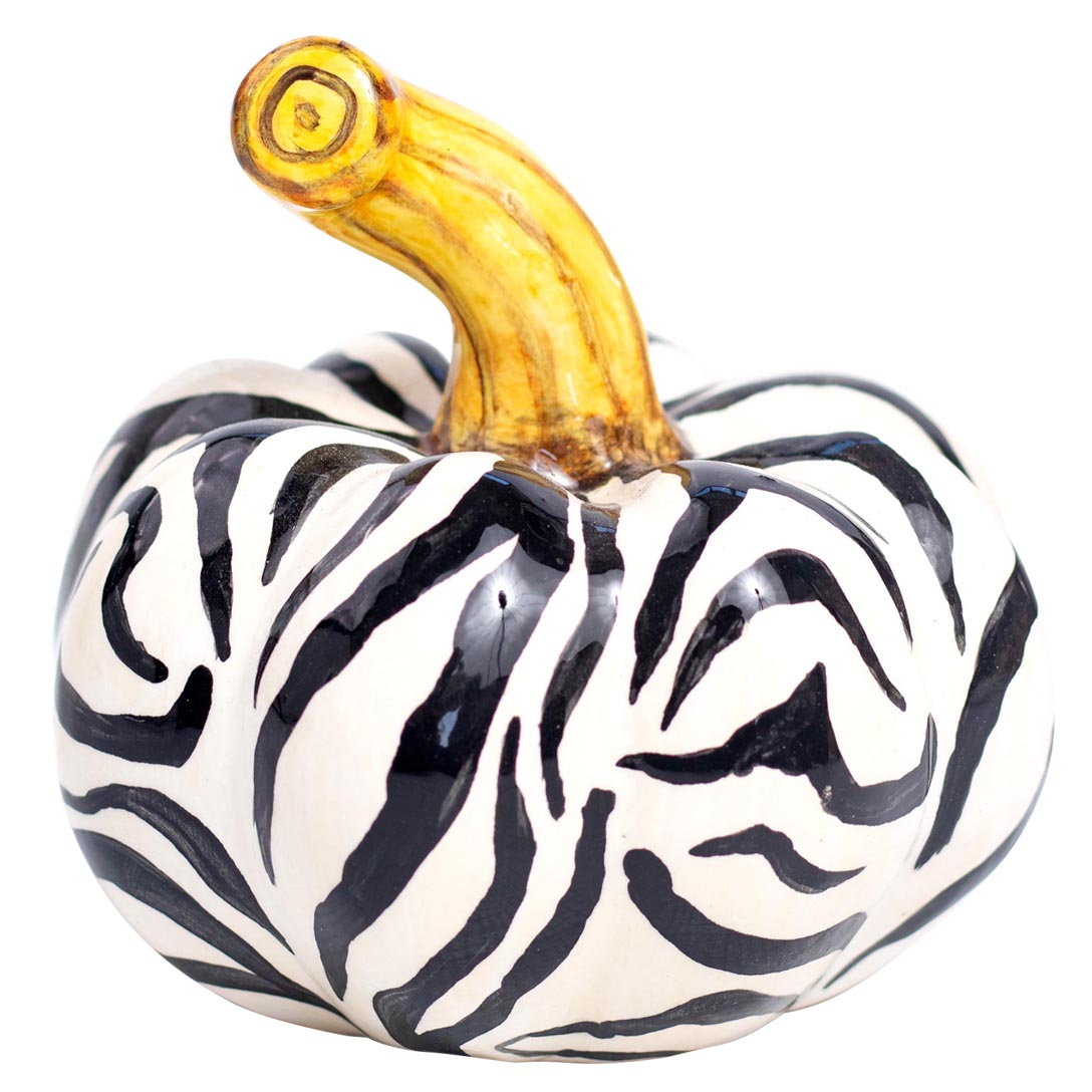 Safari zebra pumpkin sculpture